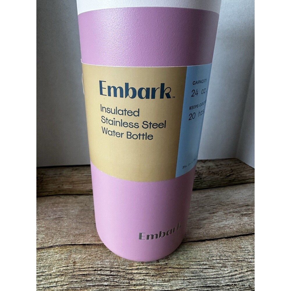 Embark 24oz Stainless Steel Hydration Water Bottle Pink NEW